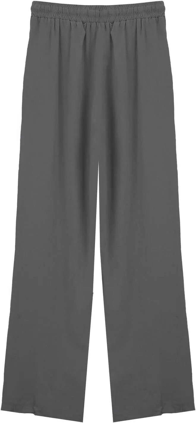 Linen Pants for Womens Summer Pants for Women 2025 Cotton & Linen Drawstring Trousers with Pockets for Travel Work