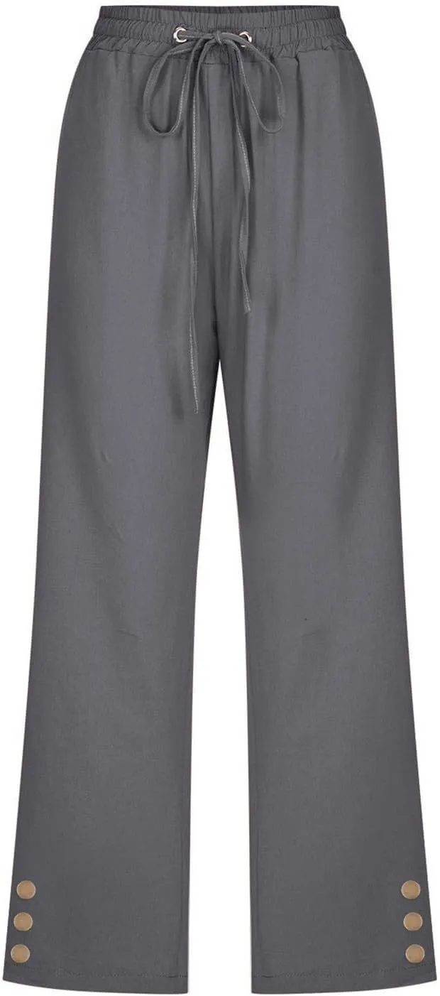 Linen Pants Women Plus Size Tapered Women's Spring and Summer Cotton and Linen Trousers Plus Size Wide Leg Pants