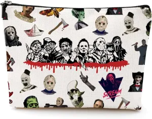 LONGXIN Horror Movie Merch Makeup Bag Cosmetic Bag Gifts for Women Movie Lovers Movie Fans Unique Halloween