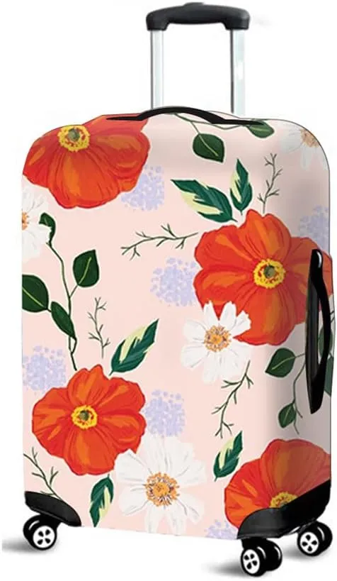 Luggage Cover for Suitcase, Flower Print Business Suitcase Cover Protector Fit 18-32 Inch Luggage, Modern Baggage Covers with Zipper for Travel (Daisy,XL(30-32inch suitcase))