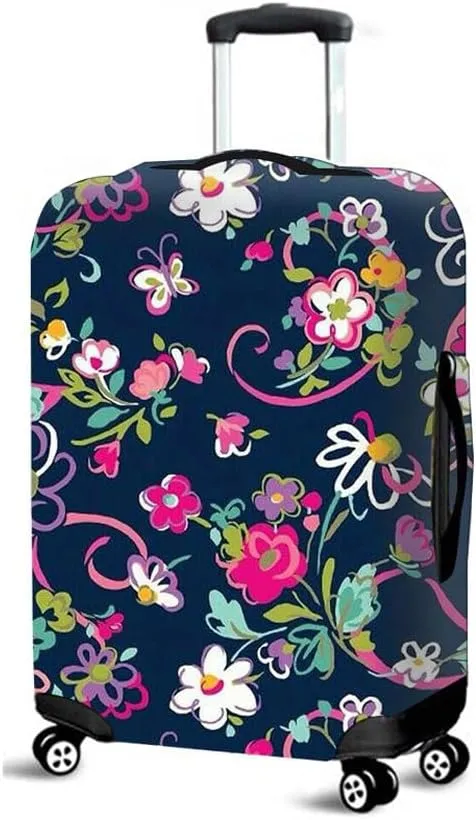 Luggage Cover for Suitcase, Flower Print Business Suitcase Cover Protector Fit 18-32 Inch Luggage, Modern Baggage Covers with Zipper for Travel (Flower 1,XL(30-32inch suitcase))