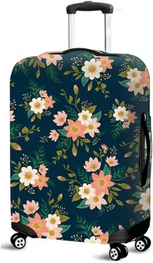 Luggage Cover for Suitcase, Flower Print Business Suitcase Cover Protector Fit 18-32 Inch Luggage, Modern Baggage Covers with Zipper for Travel (Flower 2,XL(30-32inch suitcase))