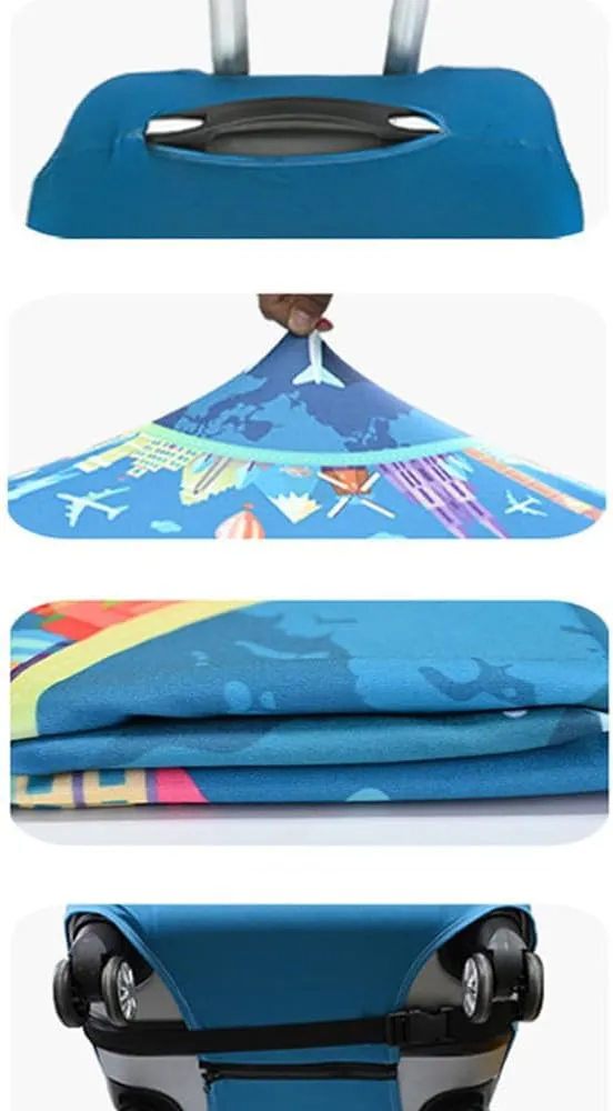 Luggage Cover for Suitcase, Flower Print Business Suitcase Cover Protector Fit 18-32 Inch Luggage, Modern Baggage Covers with Zipper for Travel (Flower 2,XL(30-32inch suitcase))