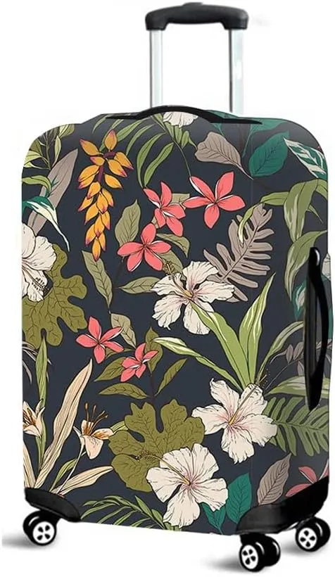 Luggage Cover for Suitcase, Flower Print Business Suitcase Cover Protector Fit 18-32 Inch Luggage, Modern Baggage Covers with Zipper for Travel (Lily,XL(30-32inch suitcase))