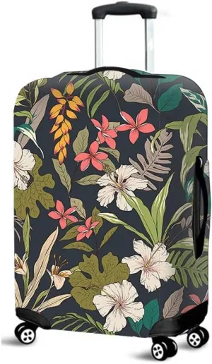 Luggage Cover for Suitcase, Flower Print Business Suitcase Cover Protector Fit 18-32 Inch Luggage, Modern Baggage Covers with Zipper for Travel (Lily,XL(30-32inch suitcase))