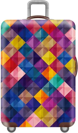 Luggage Cover for Suitcase, Stylish Modern Business Suitcase Cover Protector Fit 18-32 Inch Luggage, Baggage Covers with Zipper for Travel (M(22-24inch suitcase),Colorful Rhombus)