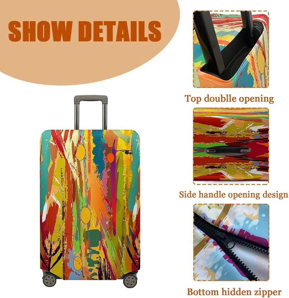 Luggage Cover for Suitcase, Stylish Modern Business Suitcase Cover Protector Fit 18-32 Inch Luggage, Baggage Covers with Zipper for Travel (M(22-24inch suitcase),Wood Grain)