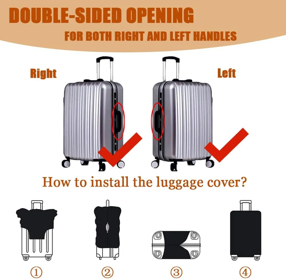 Luggage Cover for Suitcase, Stylish Modern Business Suitcase Cover Protector Fit 18-32 Inch Luggage, Baggage Covers with Zipper for Travel (M(22-24inch suitcase),Wood Grain)