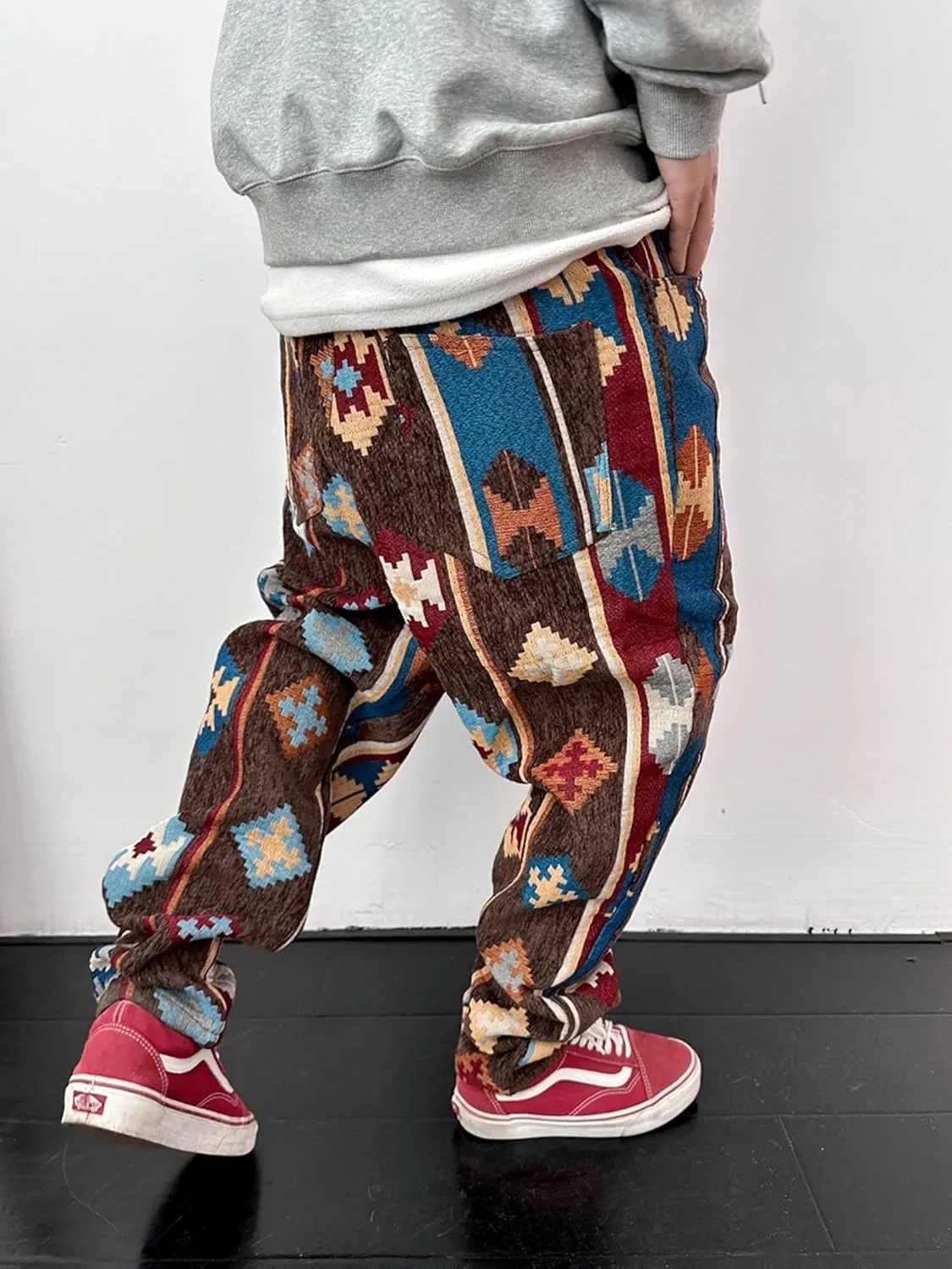 Men's Casual Harem Pants Printed Casual Hippie Jogger Streetwear Ethnic Style Jacquard Hip Hop Sweatpants