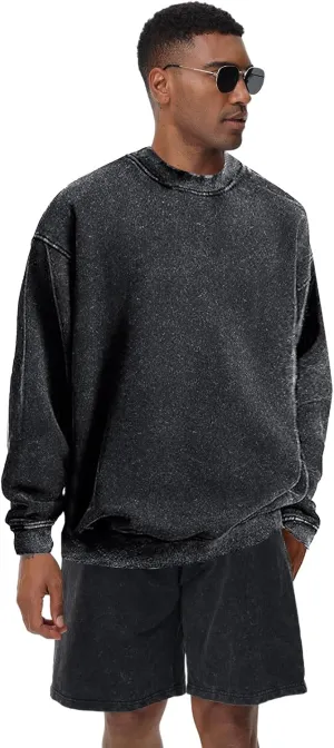 Mens Hoodies Pullover Oversized Hoodie Plush Cotton Hooded Couples Vintage Trendy Washed Streetwear Sweatshirt