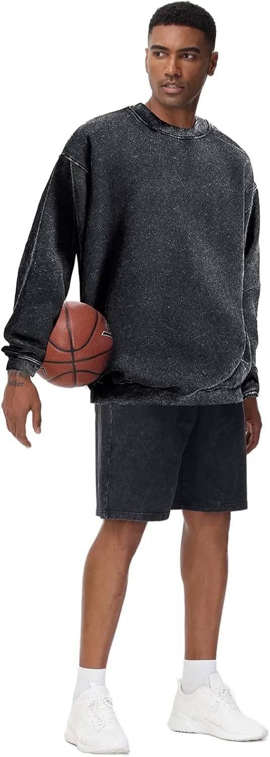 Mens Hoodies Pullover Oversized Hoodie Plush Cotton Hooded Couples Vintage Trendy Washed Streetwear Sweatshirt