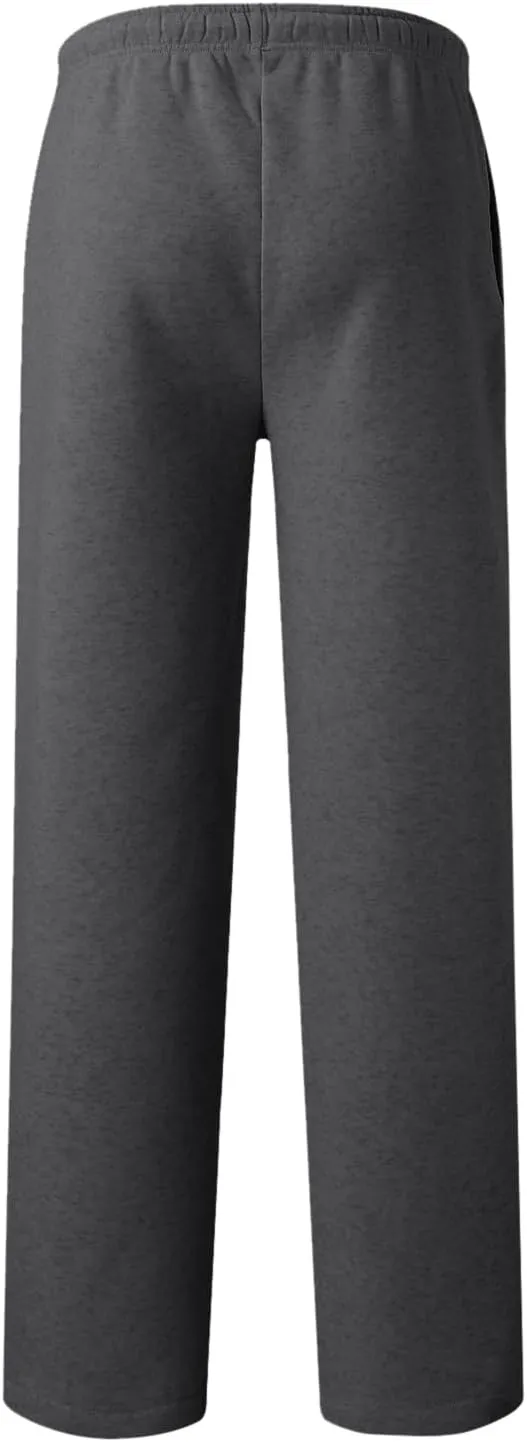 Men's Solid Color Jogger Pants Trendy Casual Straight Wide Leg Trousers Fall Winter Workout Running Sweatpants