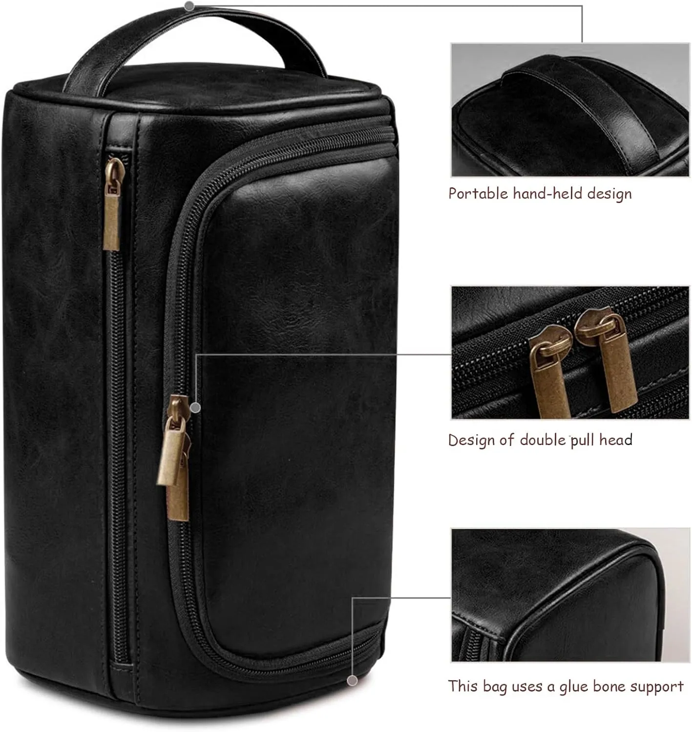 Mens Toiletry Travel Bag, Personalized Large Pu Leather Toiletry Bag, Shaving Kit Bag for Men Travel, Unique Holiday and Birthday Gifts for Men