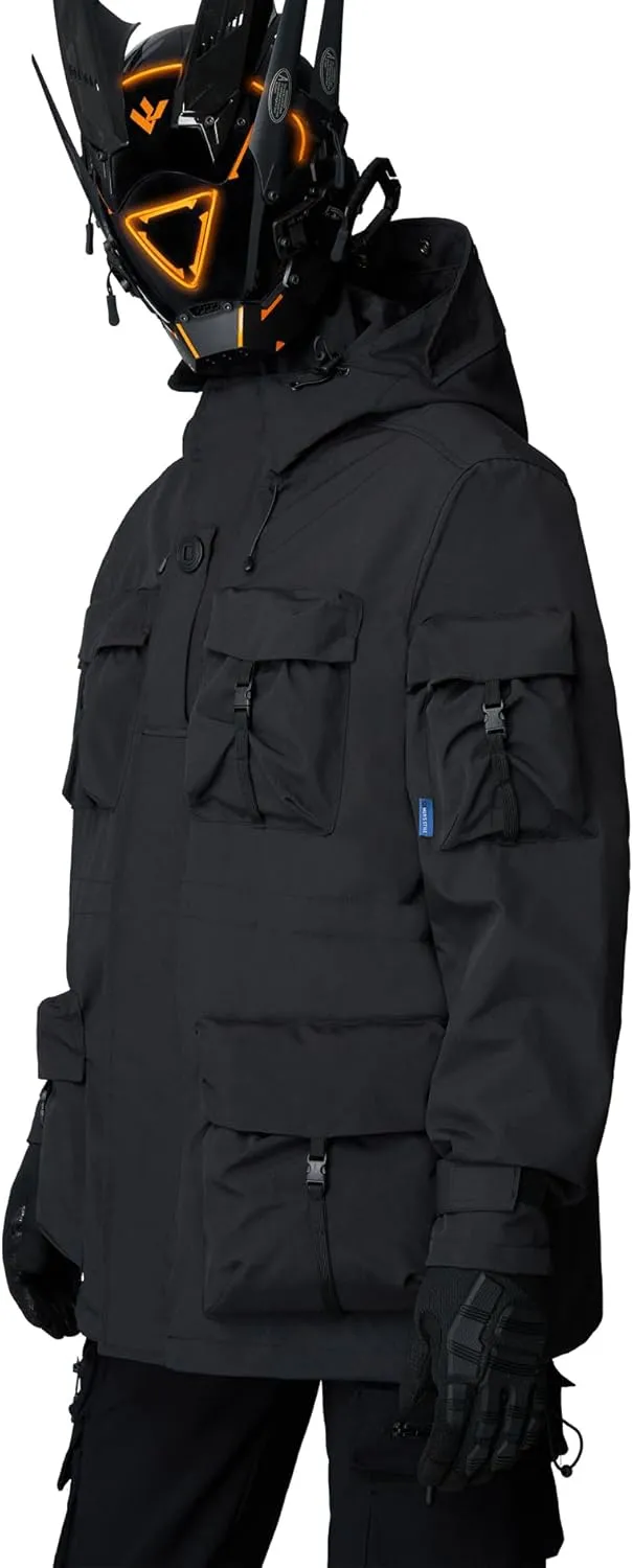 MFCT Men's Techwear Waterproof Windbreaker with Funnel Hoodie