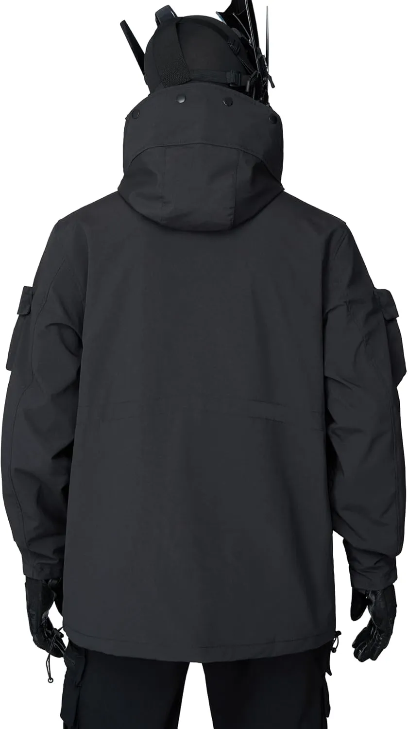 MFCT Men's Techwear Waterproof Windbreaker with Funnel Hoodie