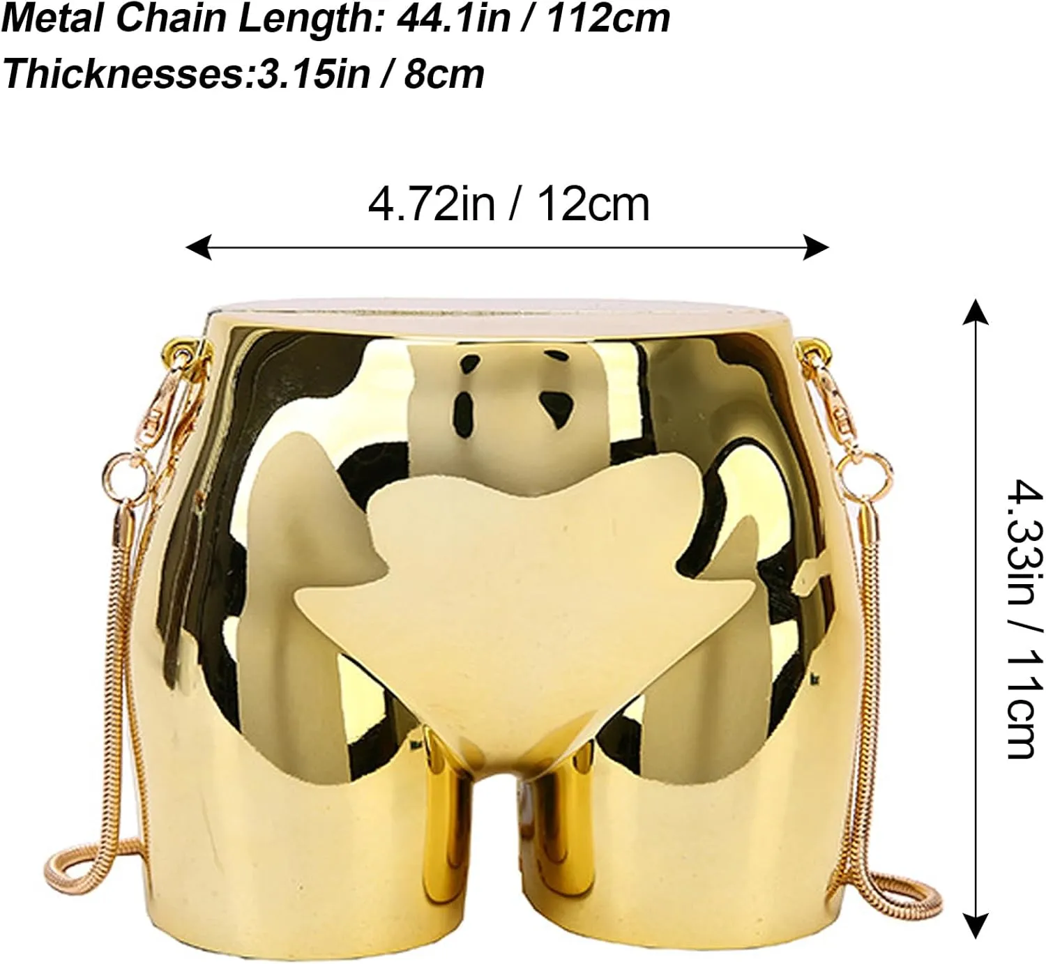 Mini Evening Bag for Women Novelty Hip Shaped Purse Handbag Funny Acrylic Evening Clutch Purse Unique Crossbody Bag for Party