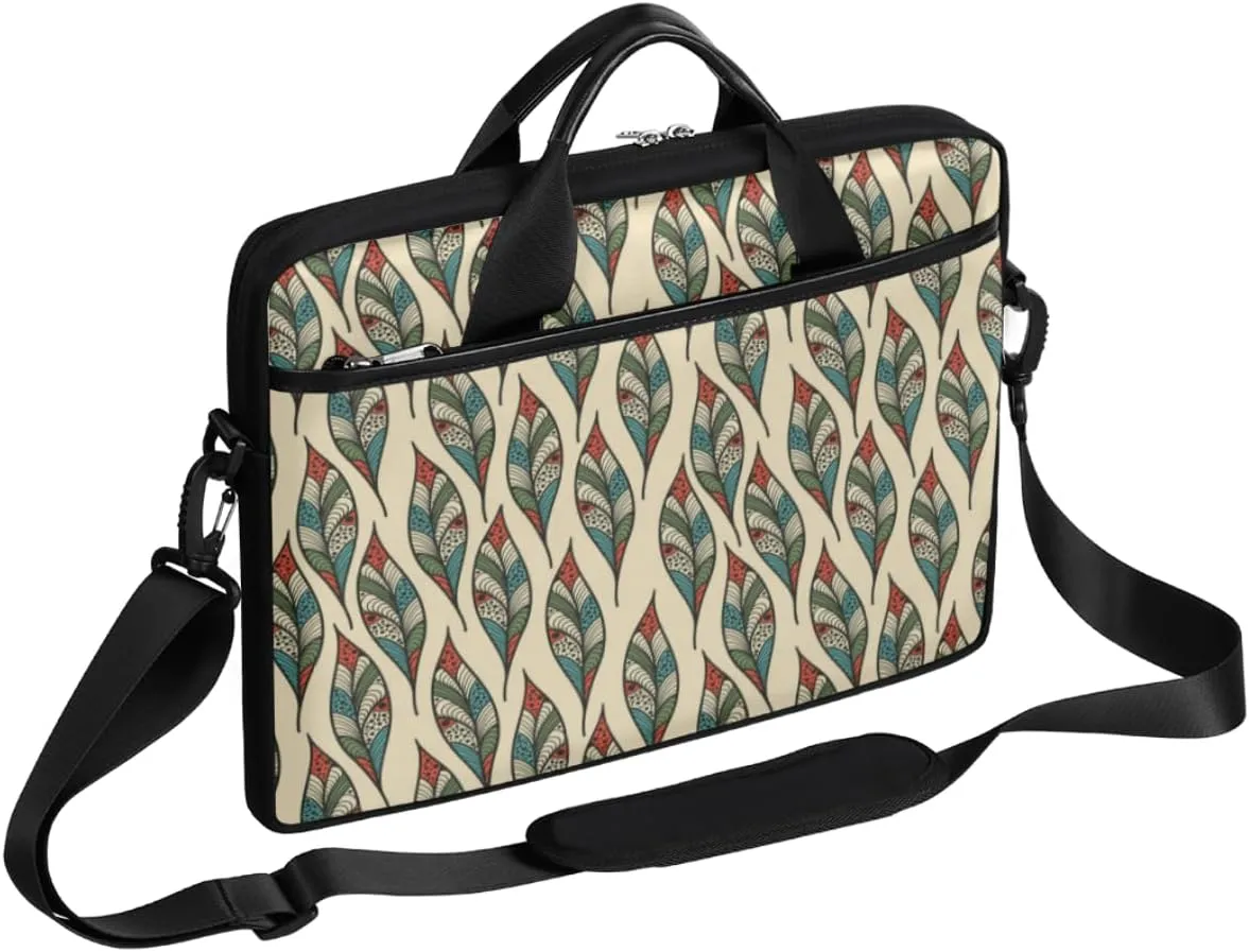 Modern Boho Art Laptop Shoulder Bag Computer Bag Sleeves Briefcase Laptop Shoulder Messenger Bag with Handle Strap, Fits Laptop 14-15.6 Inch