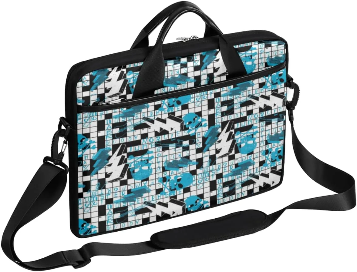 Modern Geometric Blue Laptop Bag Case Sleeve Slim Computer Carry Case Laptop Shoulder Messenger Bag Waterproof Laptop Briefcase for Men and Women