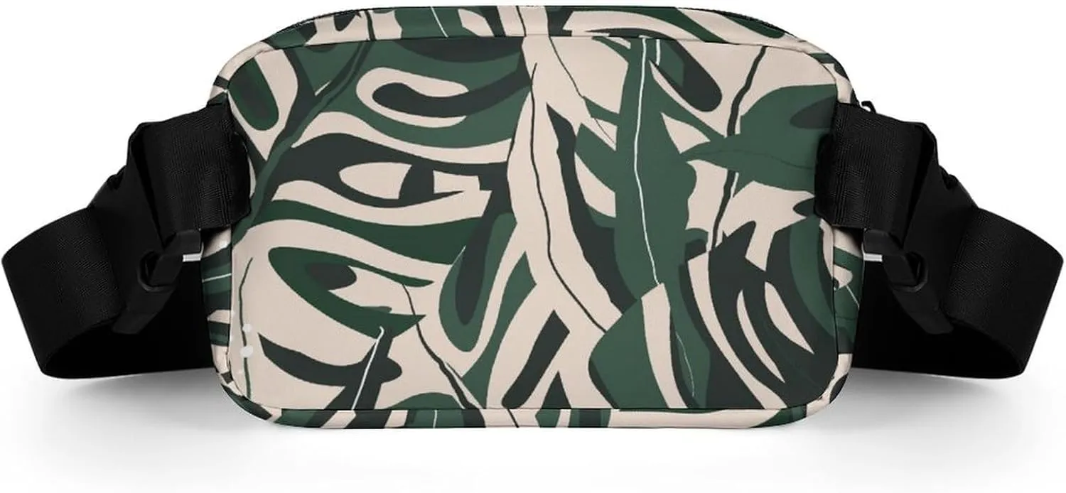 Modern Jungle Plants Belt Bag Fanny Pack for Women Men Floral Crossbody Waist Bag Pack Adjustable Casual Bag for Travel Running Workout Cycling