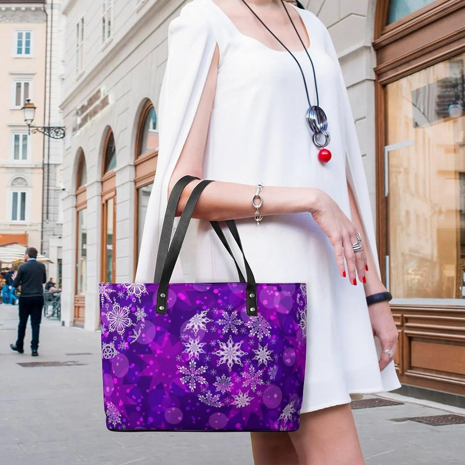 Modern PU Leather Shoulder Bag for Women, PU Leather Work Shoulder Bag, PU Leather Shopping Tote for Travel Outdoor