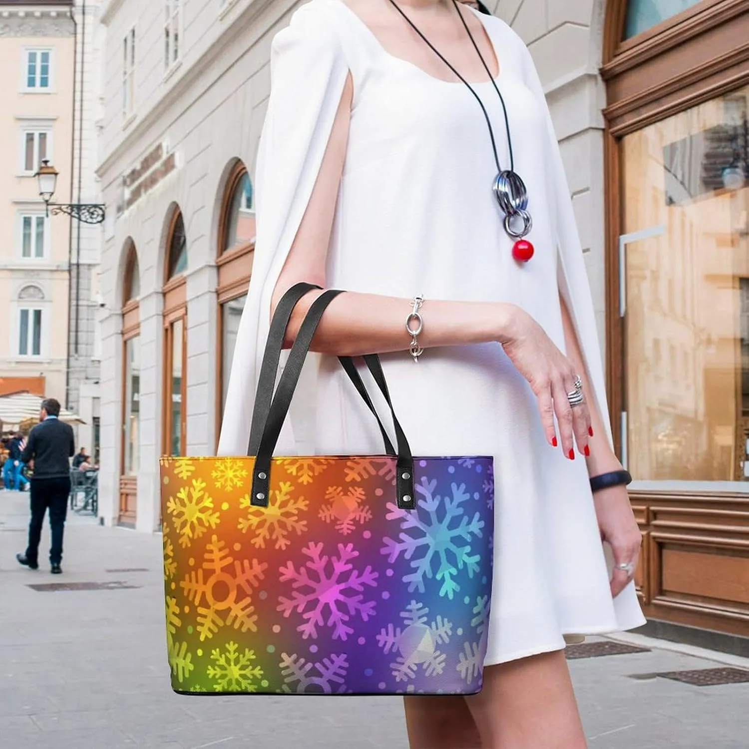 Modern PU Leather Shoulder Bag for Women, PU Leather Work Shoulder Bag, PU Leather Shopping Tote for Travel Outdoor