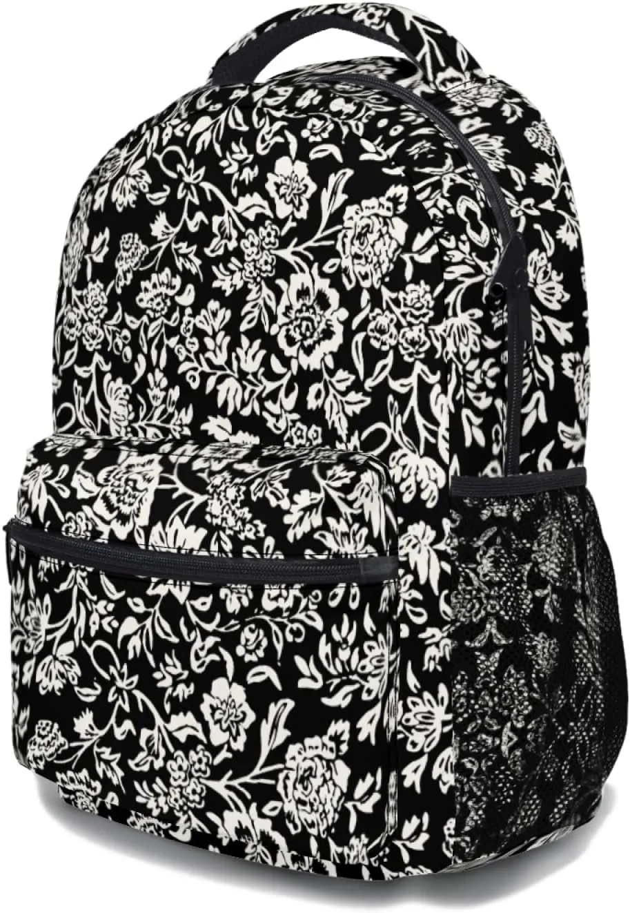 Modern Vintage Whimsical Flower School Backpack, Kids Backpack for Boys Girls, Laptop Backpack Shoulder Bookbag for Children School Hiking Camping Daypack