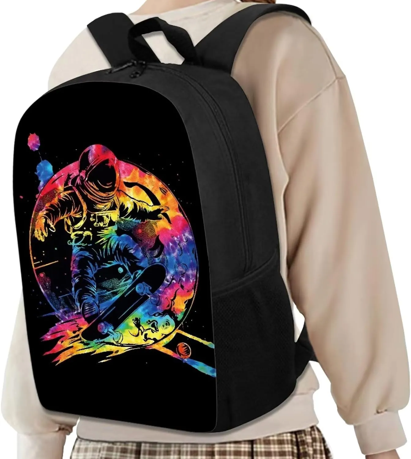 Mumeson Astronaut Simple Modern Toddler Backpack for School Girls Kindergarten Elementary Kids Casual Large Capacity School Bag Daypack for Girls Boys