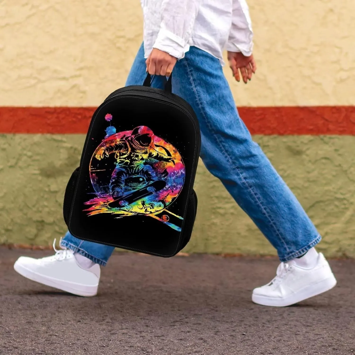 Mumeson Astronaut Simple Modern Toddler Backpack for School Girls Kindergarten Elementary Kids Casual Large Capacity School Bag Daypack for Girls Boys
