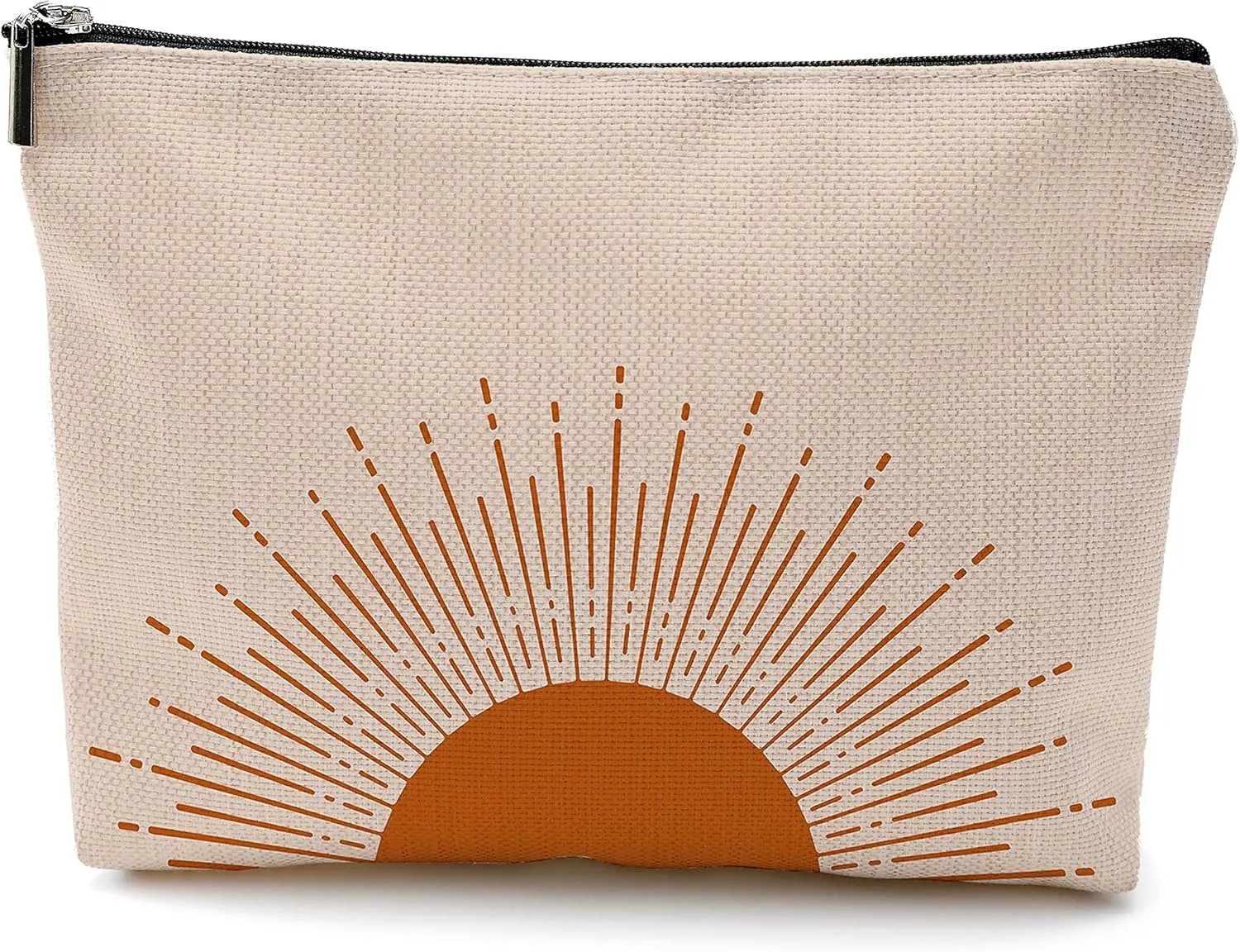 OHSUL Abstract Boho Sun Sunrise Sunshine Ray Makeup Bag,Mid Century Modern Art Cosmetic Bag Travel Pouch,Boho Travel Makeup Bag,Gifts for Boho Lovers Girls