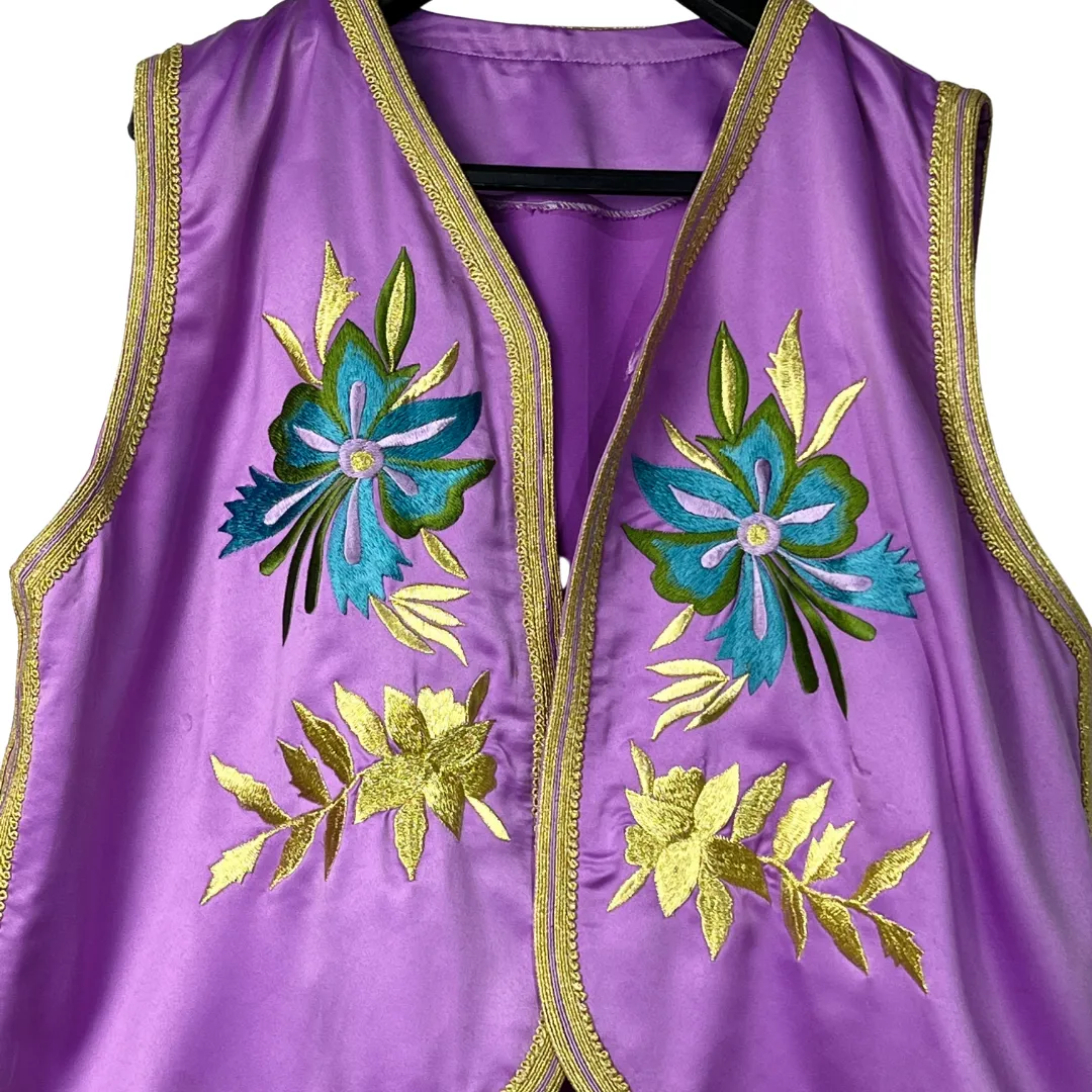 Open Front Embroided Vest