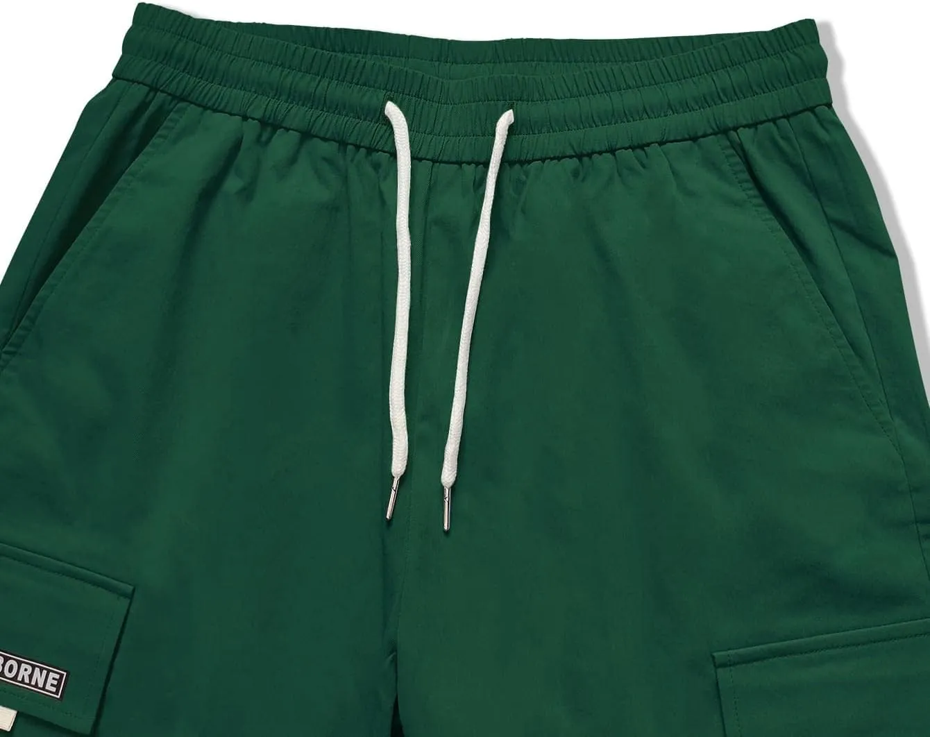 OYOANGLE Men's Casual Drawstring Elastic Waist Flap Pocket Letter Graphic Street Jogger Cargo Pants