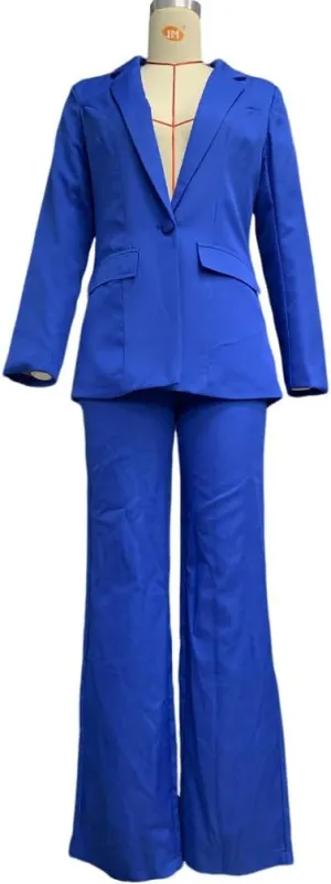Pants Suits for Women Dressy 2 Piece Business Casual Long Sleeve Open Front Blazer Pant Suit Set Wedding Prom Work