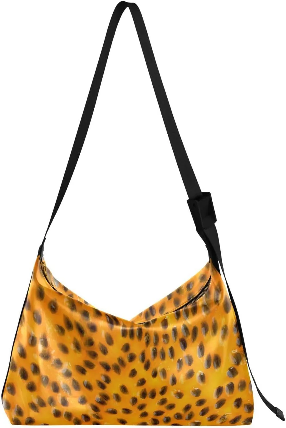 Passion Fruit Womens Shoulder Bag Hobo Crossbody Leather Casual Tote Bag for Women Large Funny Unique Handbag Shopping Bag