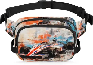 Race Car Modern Fanny Packs for Women Men, Waterproof Waist Bag with Adjustable Strap Belt Bag for Running Travel Hiking
