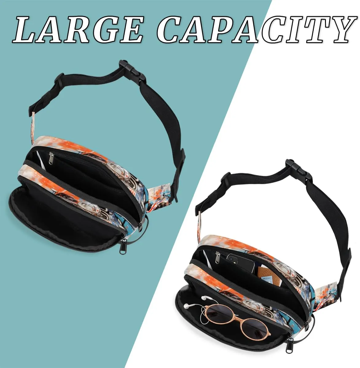 Race Car Modern Fanny Packs for Women Men, Waterproof Waist Bag with Adjustable Strap Belt Bag for Running Travel Hiking