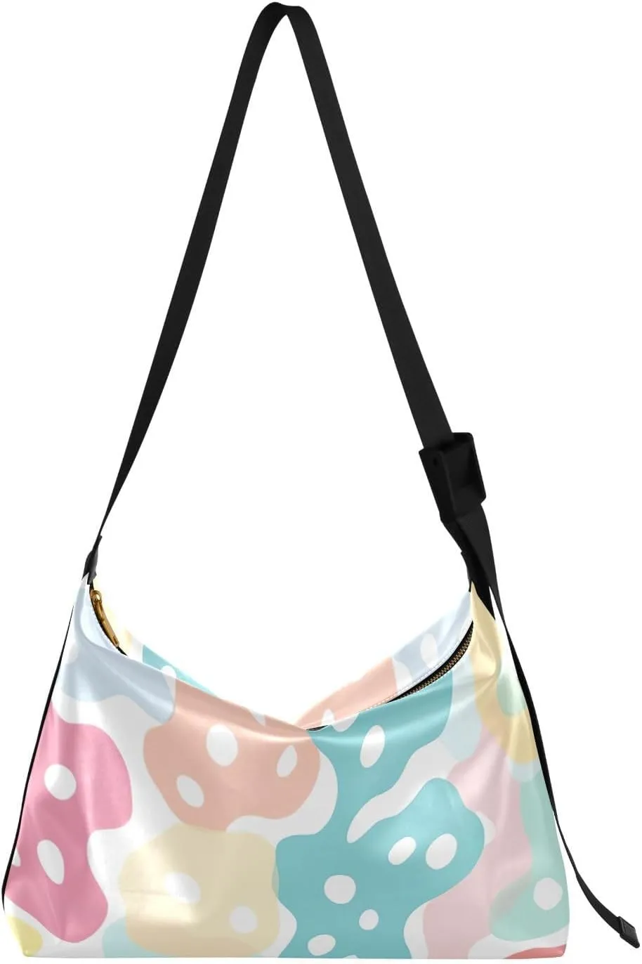 Rainbow Leopard Modern Leather Hobo Bag for Women Men Casual Shoulder Bag with Adjustable Strap Large Capacity Hobo Handbag