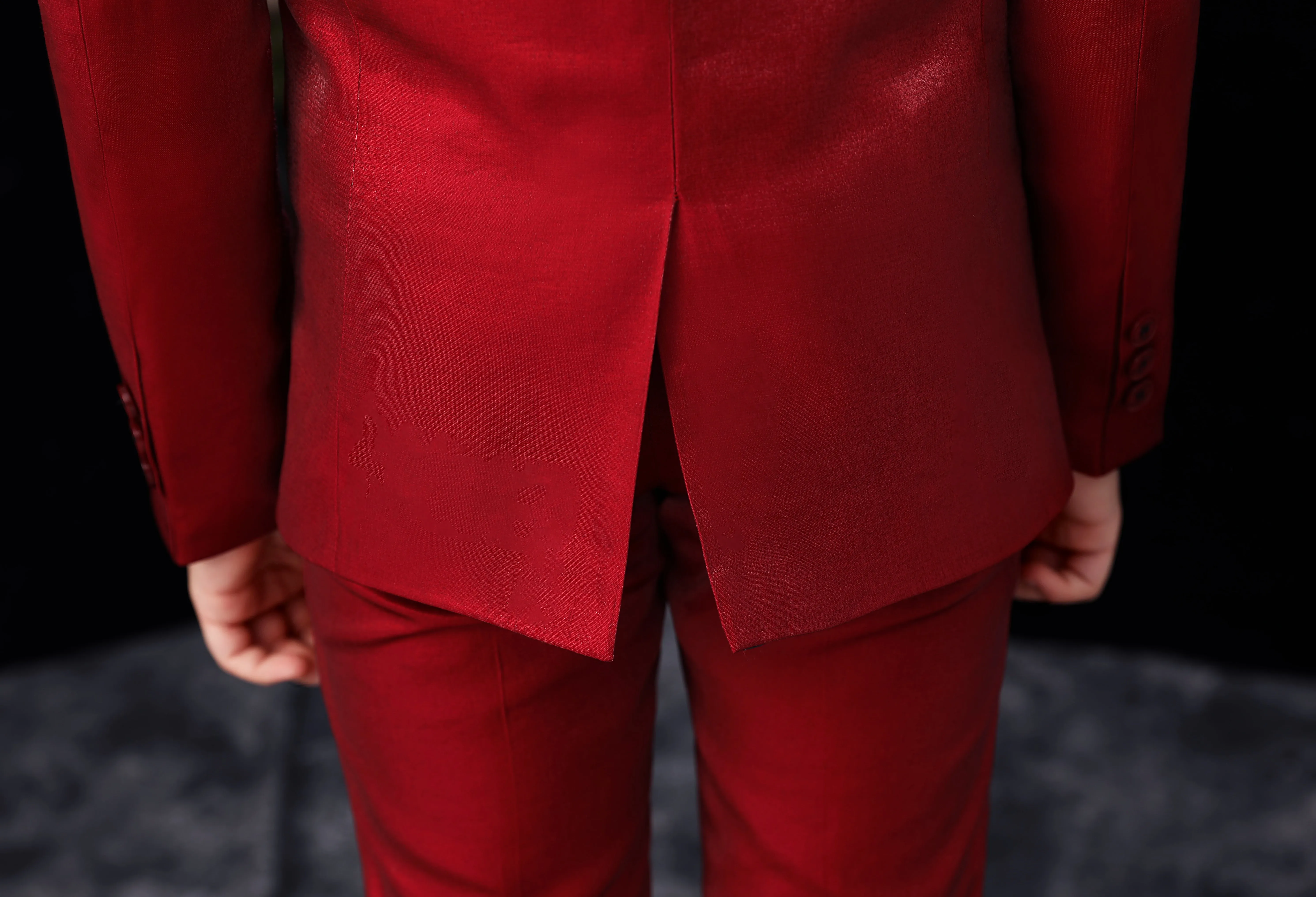 Red Slim Fit Party 5 Piece Boys Suits
