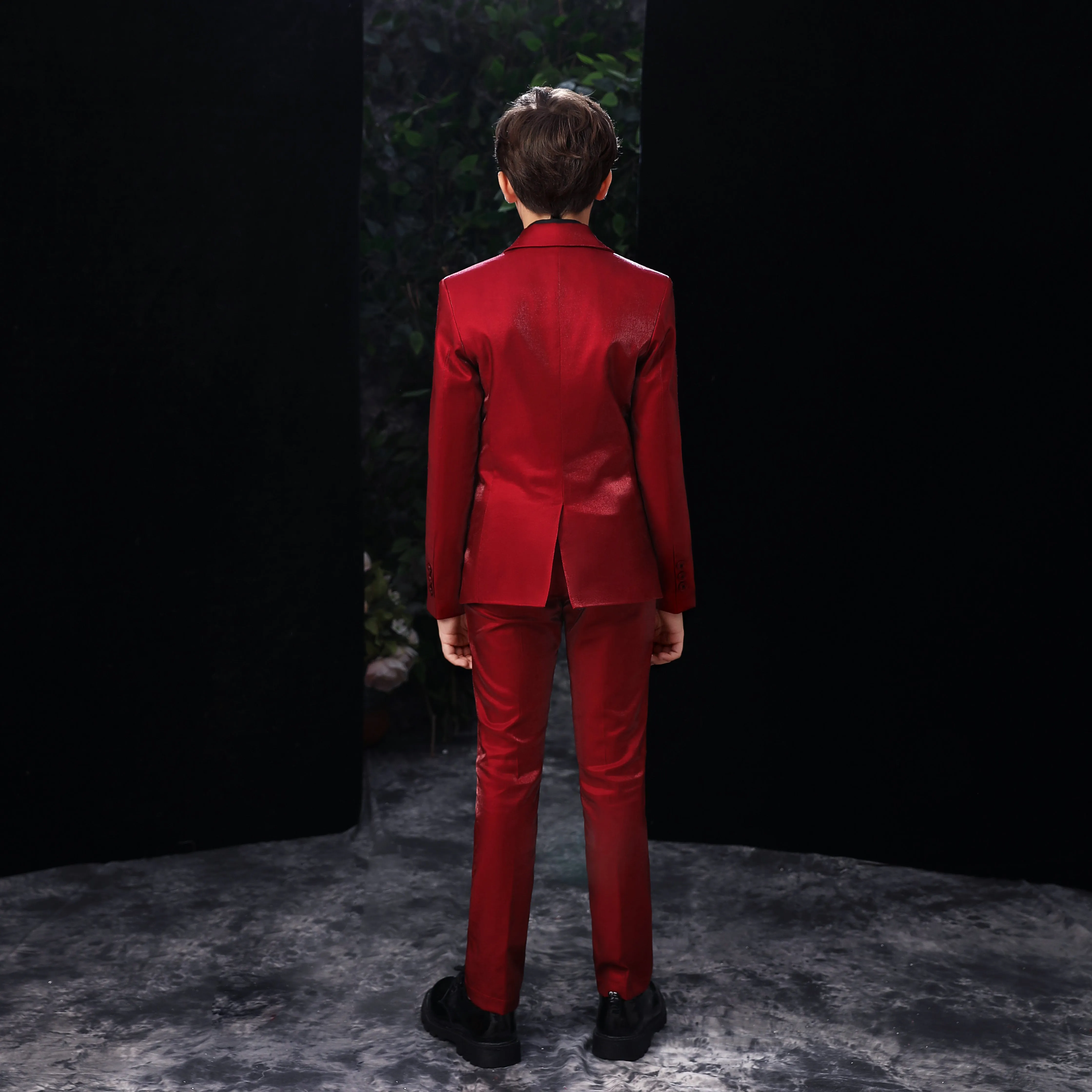 Red Slim Fit Party 5 Piece Boys Suits