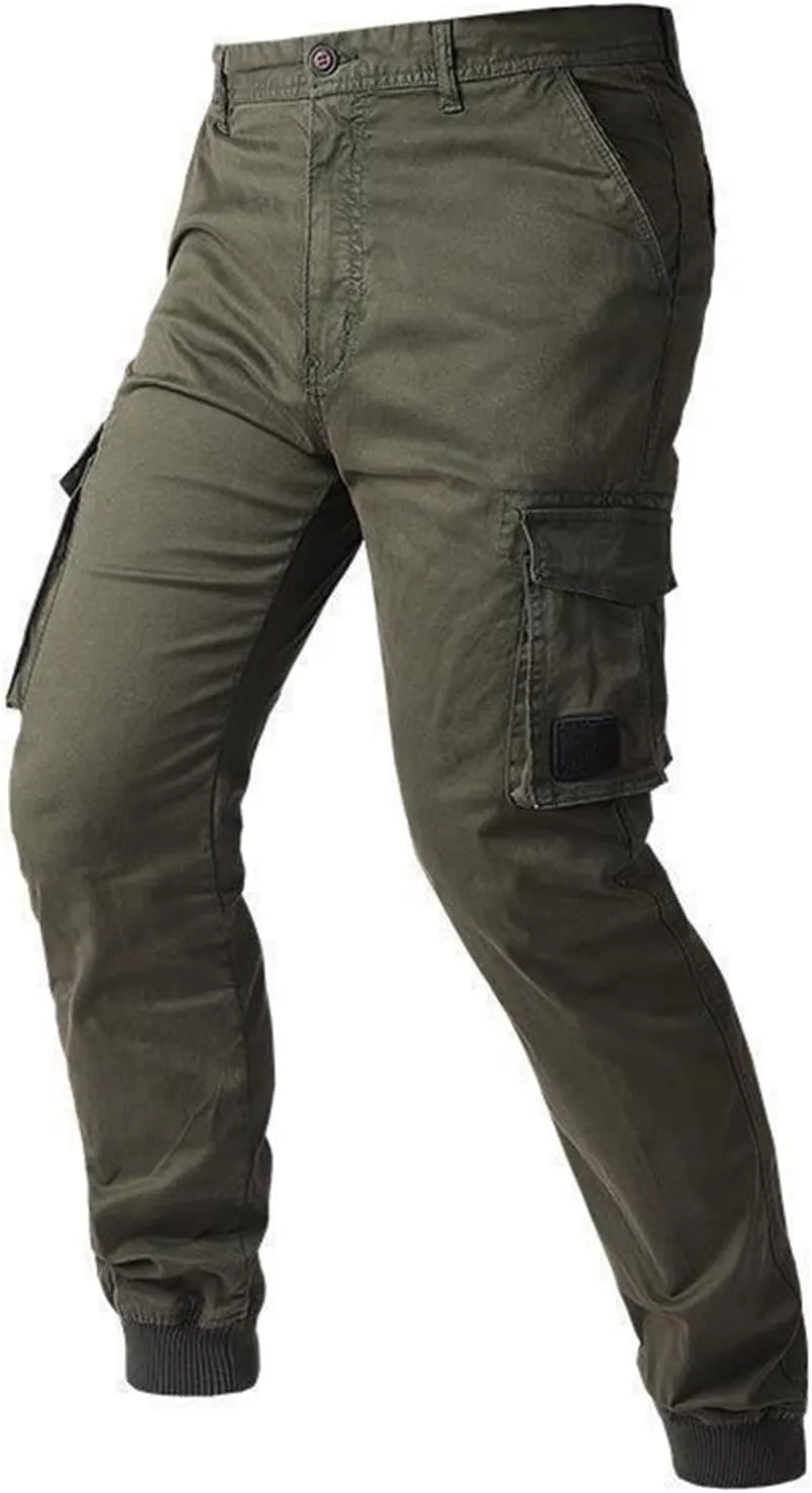 Regular Fit Stretchy Cargo Pants for Men Casual Sports Work Jogger Pants with Multi Pockets Outdoor Hiking Trousers