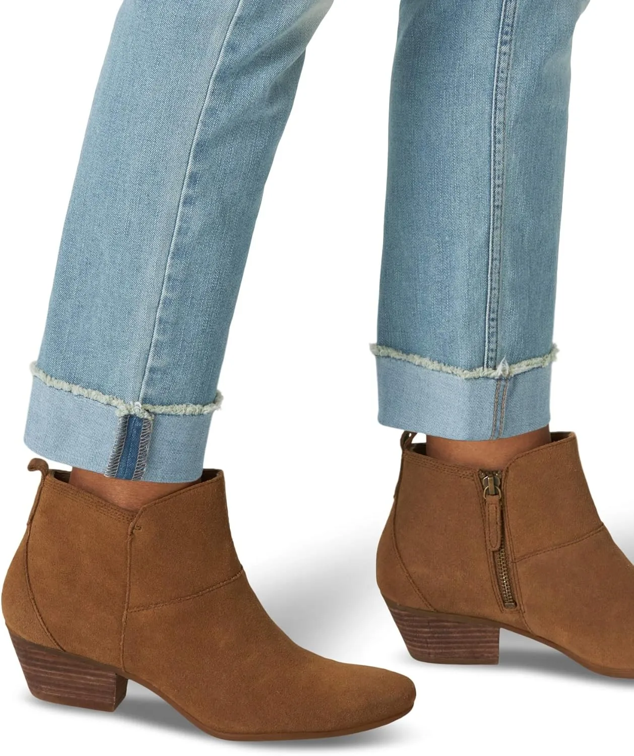 Riders by Lee Indigo Women's Fringe Cuff Boyfriend Jean