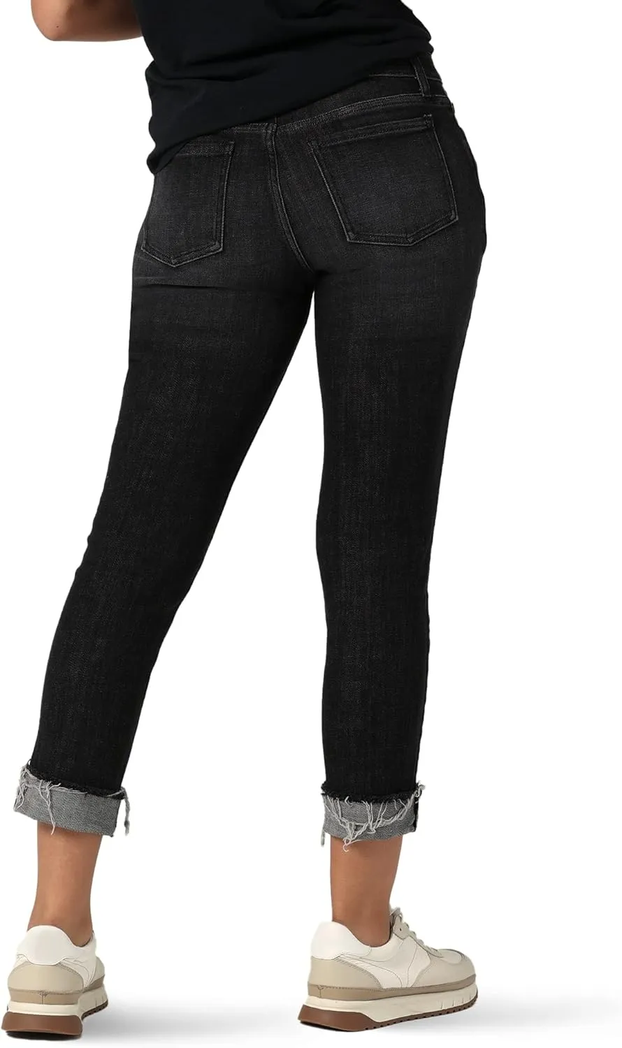 Riders by Lee Indigo Women's Fringe Cuff Boyfriend Jean