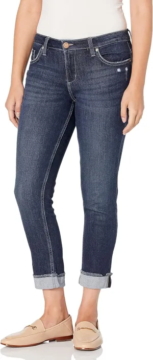 Riders by Lee Indigo Women's Fringe Cuff Boyfriend Jean