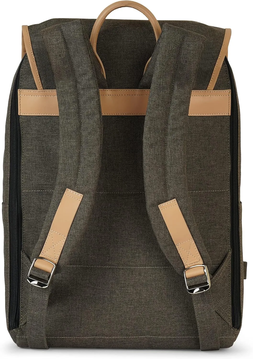 Roscoe Earth Brown Backpack | 21 L Water Resistant Recycled Polyester Premium Vegetable Tanned Laptop Leather Bag | 16 Inch Travel Backpack for Men and Women