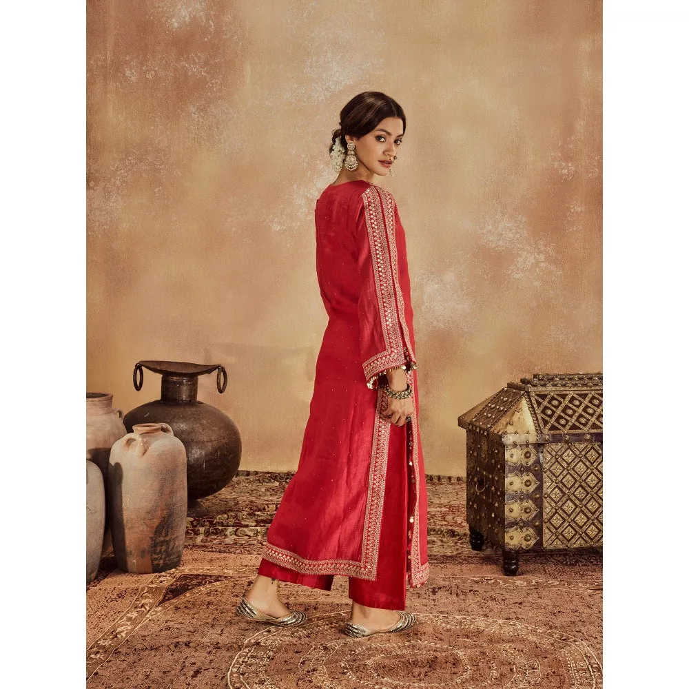Roze Falak Pink Kurta with Pant (Set of 2)