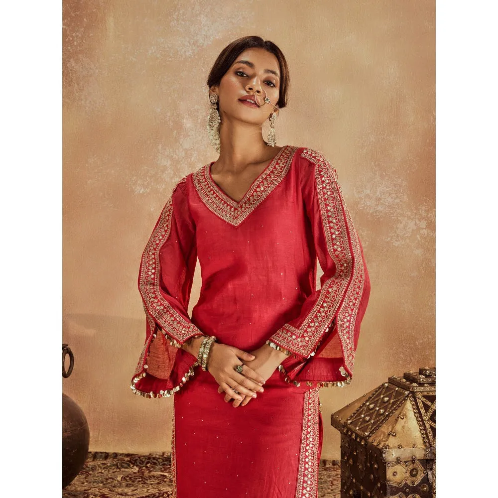 Roze Falak Pink Kurta with Pant (Set of 2)