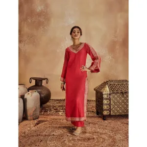 Roze Falak Pink Kurta with Pant (Set of 2)
