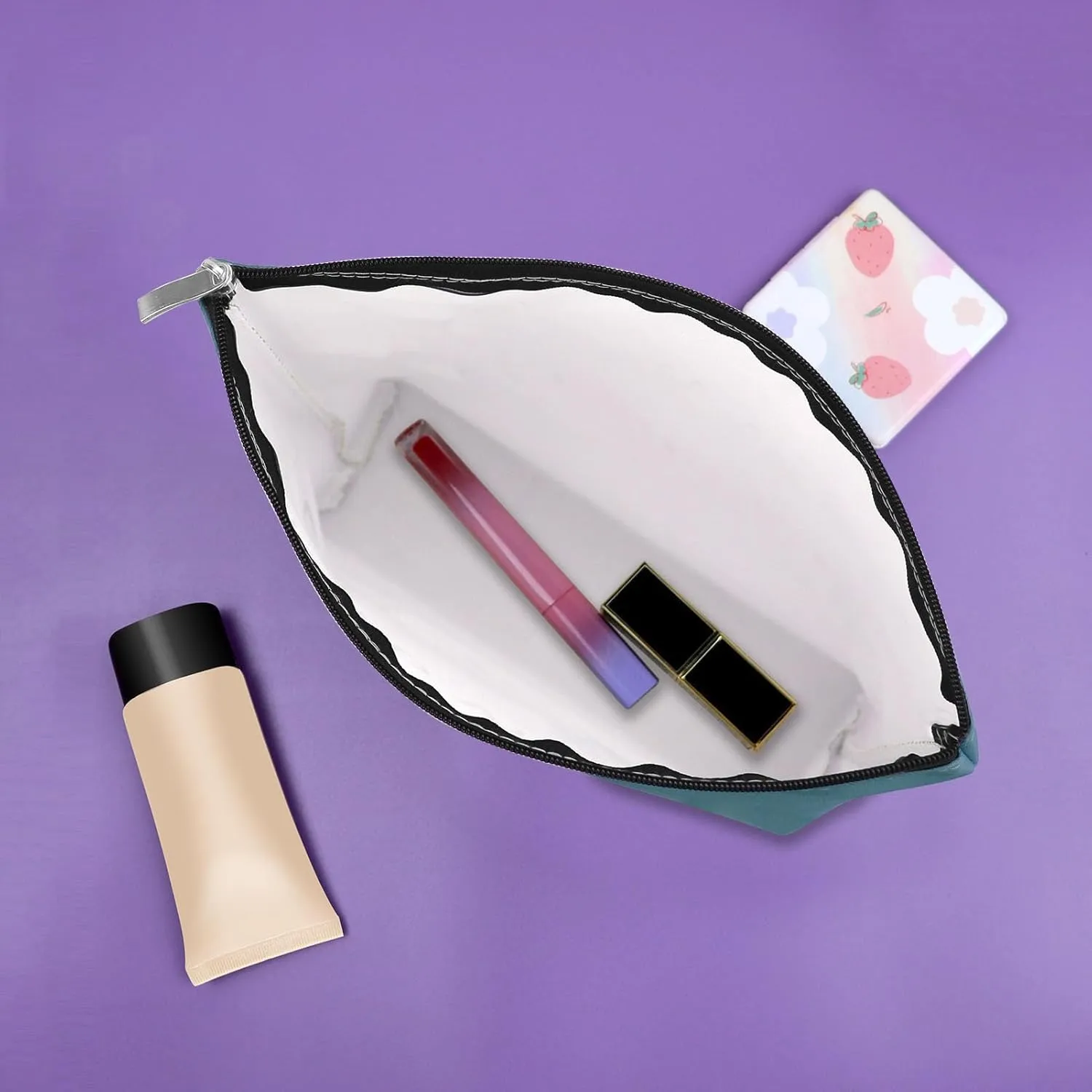 Sazuwu 2PCS Mahjong Themed Makeup Bag Unique Cosmetic Gifts for Mahjong Players Friends Birthday Christmas Travel Pouch