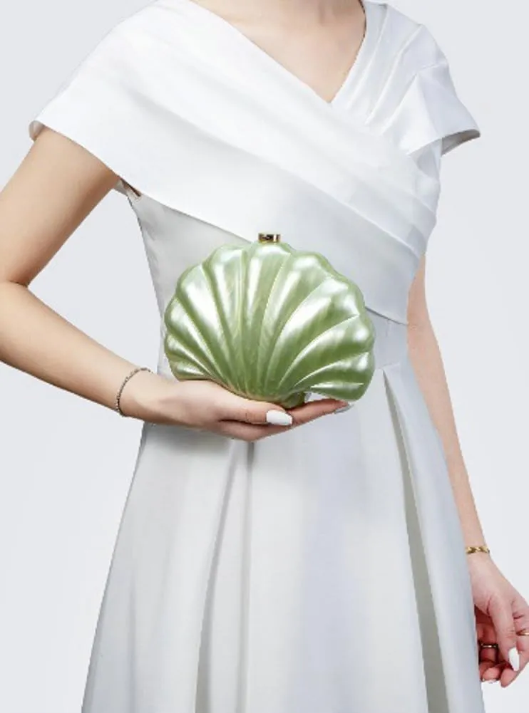 Shell Shaped Acrylic Clutch Purse Women 2025 Trendy Evening Bag Unique Handbag Cute Clutch Wedding Purse for Party