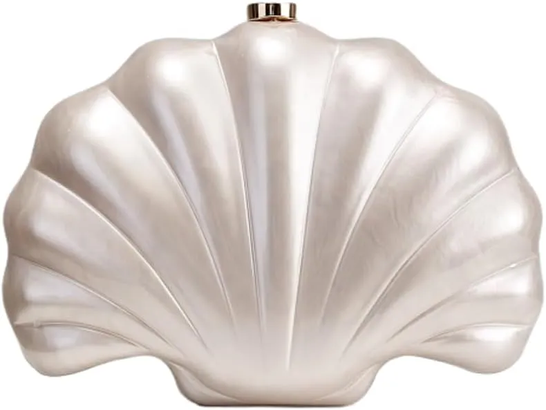 Shell Shaped Acrylic Clutch Purse Women 2025 Trendy Evening Bag Unique Handbag Cute Clutch Wedding Purse for Party