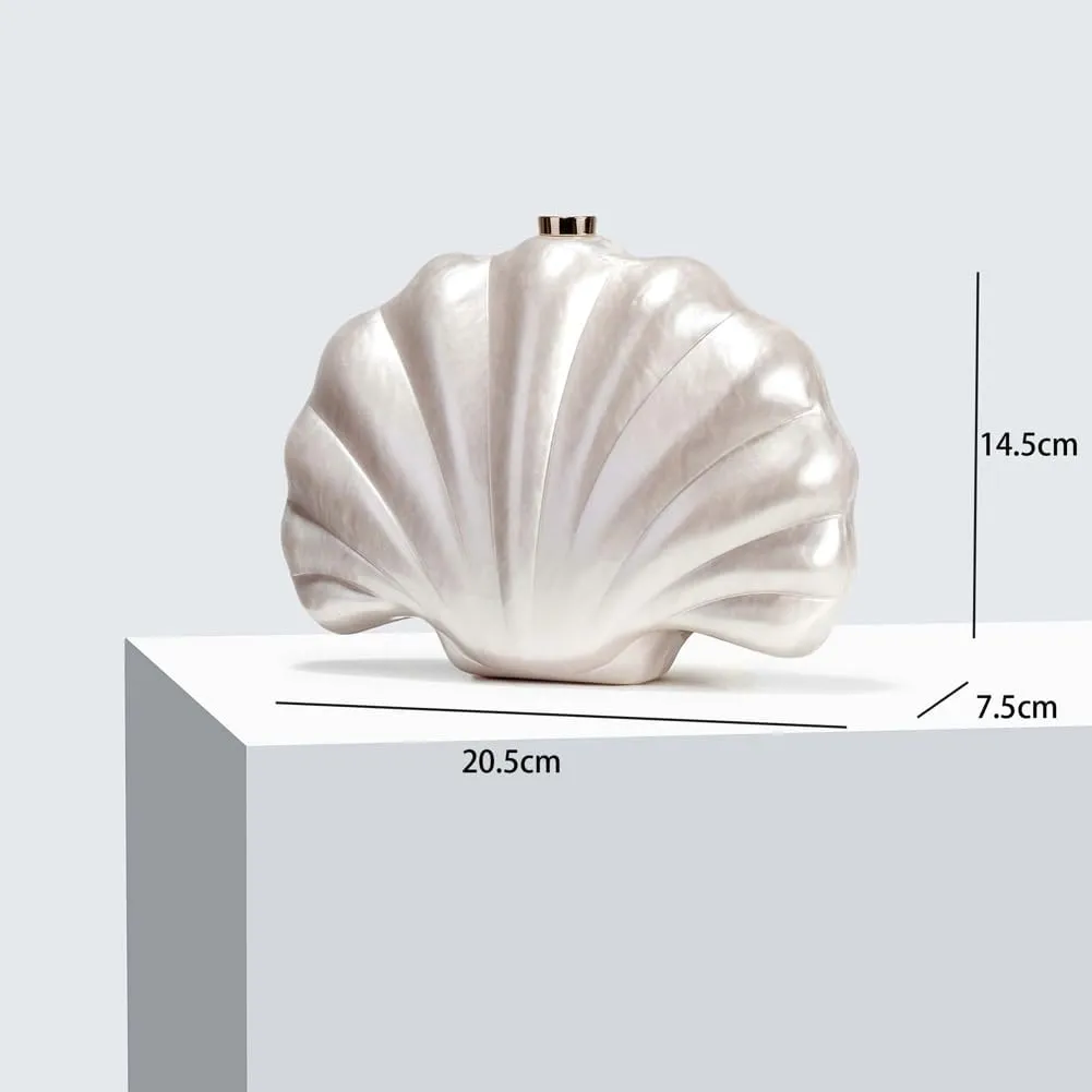 Shell Shaped Acrylic Clutch Purse Women 2025 Trendy Evening Bag Unique Handbag Cute Clutch Wedding Purse for Party